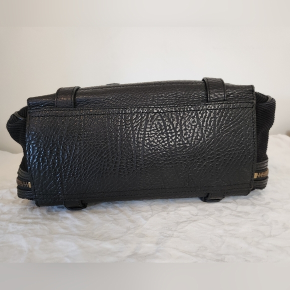 Black Leather Curduroy Travel Bag - Picture 9 of 16